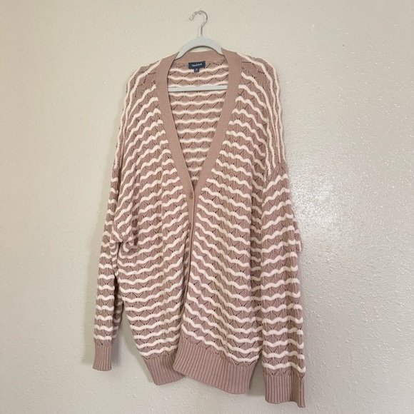 ModCloth A New Kind Of Wave Striped Open Knit Cardigan - Picture 6 of 7